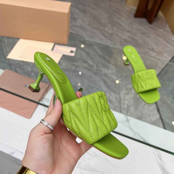 

designer platform sandals women leather slippers platform miuity heel slide rubber sandal summer fashion sdfxcv, Black
