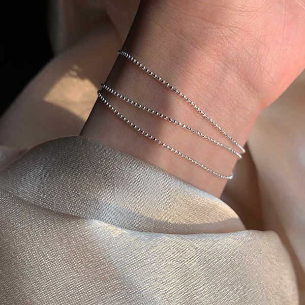 

charm bracelets ventfille 925 sterling silver three-layer flash beaded bracelet for women ins temperament girlfriend gift jewelry accessorie, Golden;silver