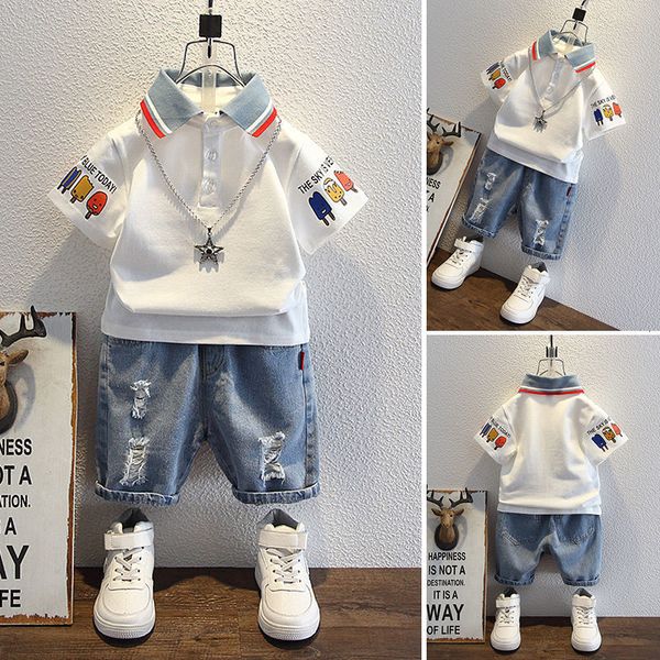 

clothing sets baby boy infants clothes shorts sleeve overalls 2pcs outfits summer bebes 2 3 4 6 8 10 years 230506, White