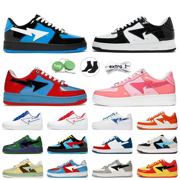 

fashion women mens designer shoes sk8 sta white black patent leather red blue color camo combo pink grey og platform sneakers abc casual spo