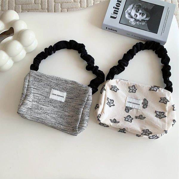 

shopping bags 2023 fashion canvas woman shopper shoulder handbags portable wallet makeup tote hand for campus girls 230506
