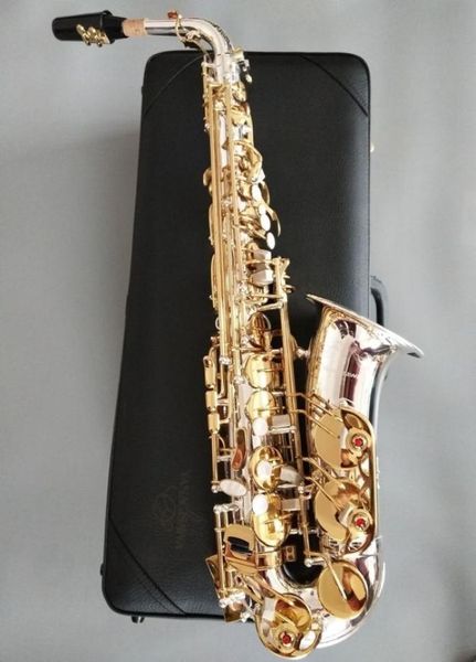 

real picture brand new yanagisawa awo37 alto saxophone silverplated gold key professional super play sax with case6575377