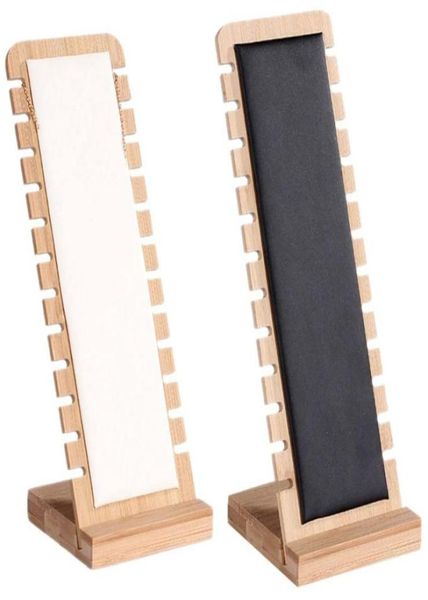

jewelry pouches bags 2pcs bamboo wood fashion necklace display stand solid pendant stand black white3126029, Pink;blue