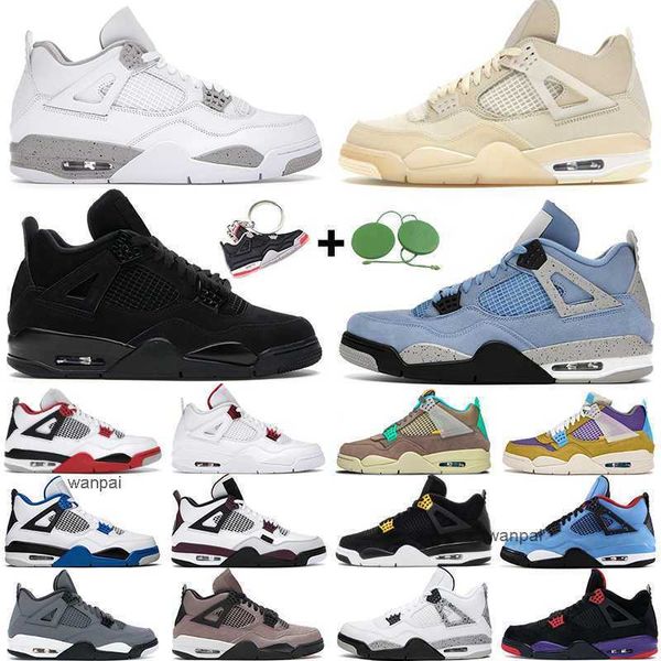 

men women basketball shoes 4 4s desert moss university blue white oreo taupe haze black cat bred cement mens trainers sports sneakers