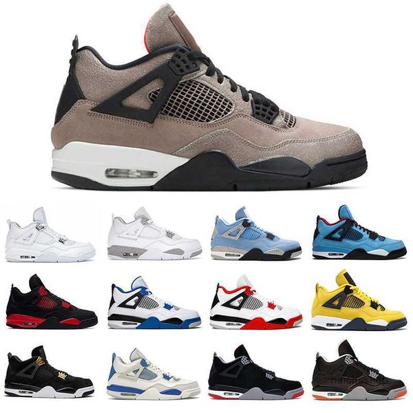 

og basketball shoes for men women jumpman 4 taupe haze lemon pink lightning shimmer 4s outdoor sneakers mens trainer size 5.5-13