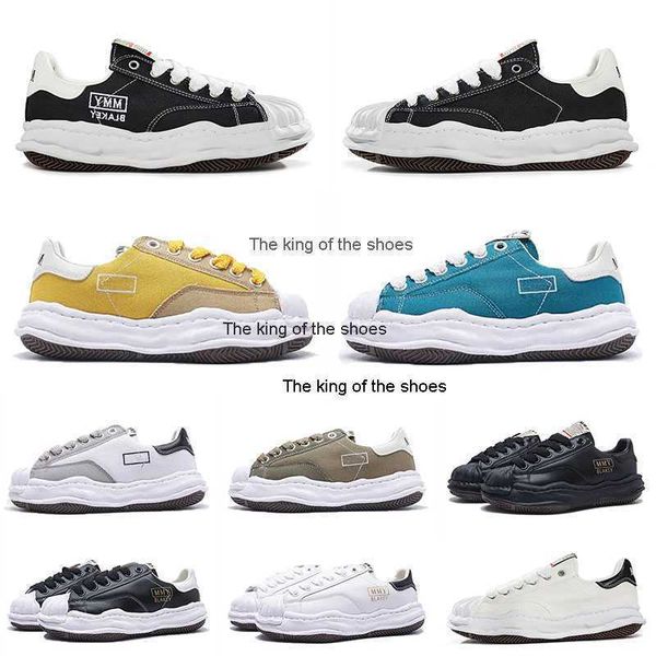 

yasuhirotoe maison mihara cap mmy blakey og sole leather canvas low white shoes miharayasuhiro designer shoes luxury sport mens womens, Black