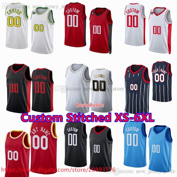 

custom stitched xs-6xl basketball jersey 4 jalengreen 10 jabarismith jr. 17 tarieason 28 alperensengun 16 usmangaruba 3 kevinporter 9 joshch, Black;red