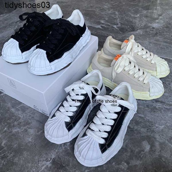 

maison mihara yasuhiro mmy paris dissolved shoes male fashion madness thick soled plate shell head casual shoes female, Black