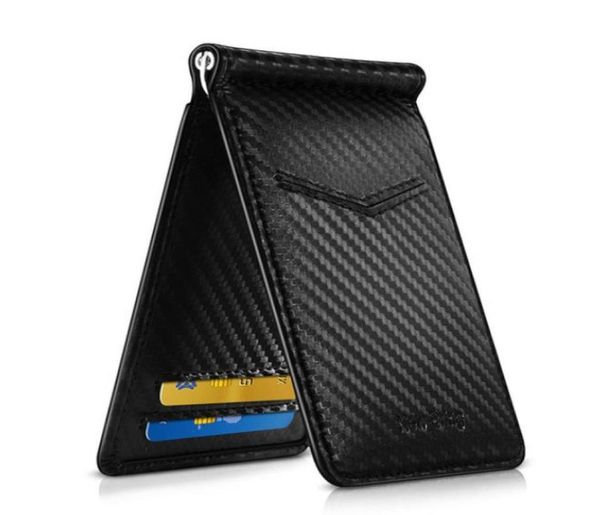

black carbon fiberlook money clip rfid blocking driver license id cash5721367