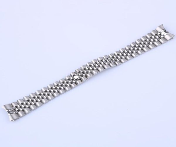 

for datej 36mm 20mm datej 41mm 21mm 316l stainless steel jubilee silver wrist watch band bracelet solid screw links curvedend for 4585069, Black;brown