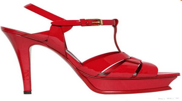 

summer 14 cm thin high heels platform women sandals leather sapato feminino wedding party tstrap shoes woman black red blue gold 3133299