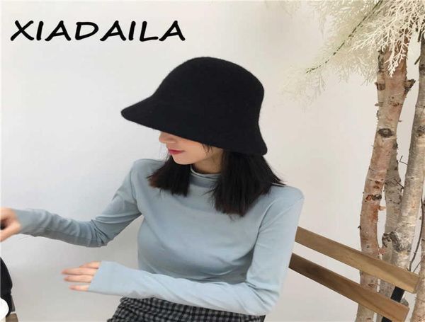

beanieskull caps autumn winter wool bucket hat women fashion vintage fisherman hats versatile cap spring felt hat 6 colors foldab2908905, Blue;gray