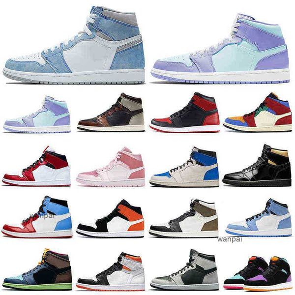 

fashion 1s men basketball shoes 1 university blue obsidian bred shadow digital pink women mens trainers sports sneakers breathable