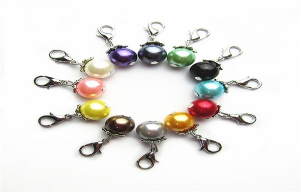 

120pcs mix 12 color 10mm beads pearl charms dangle charms diy bracelets jewelry accessory macroporous beads charms lobster clasp c3001320, Bronze;silver