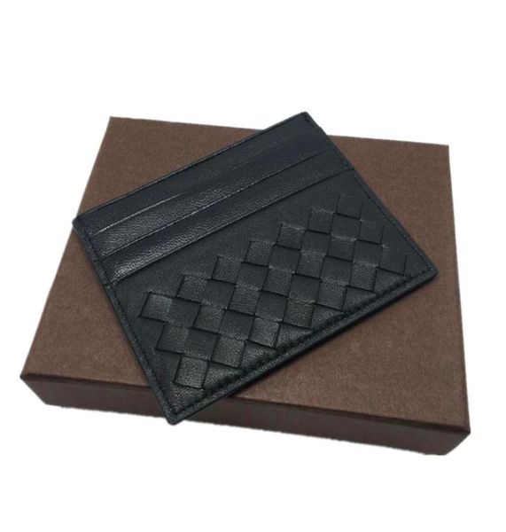 

weaving credit card holder ultra slim wallet genuine leather bank id card case for man woman 2023 new arrivals buines8663019, Brown;gray