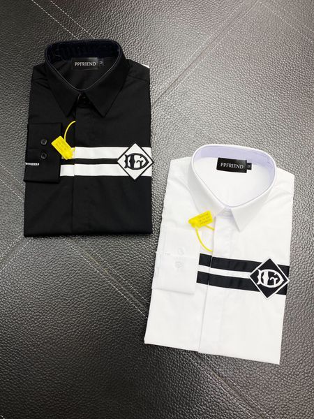 

embroidery men's dress shirt slim fit flex collar stretch pint brand clothing men long sleeve dress shirts hip hop style quality cotton, White;black