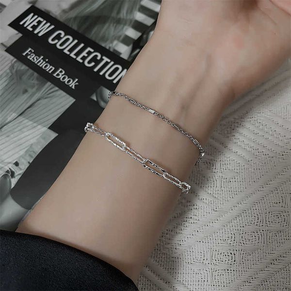 

charm bracelets ventfille 925 sterling silver naked chain stacking small square bracelet for girlfriends to give girlfriend jewelry gifts aa, Golden;silver