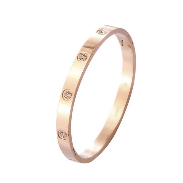 

66sbangle designer high sense bracelet with diamond titanium steel color fast new rose gold lovers clasp valentine's day gift for men a, Black