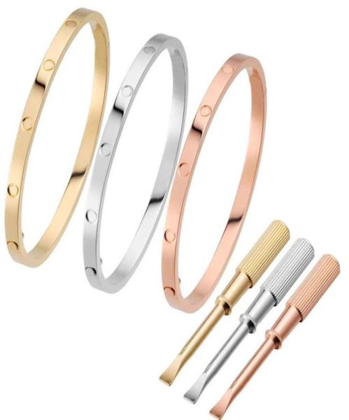 

love screw high end luxury bangle cuff bracelet screwdriver lover fashion 316l stainless steel plated 18k gold1987973, Black
