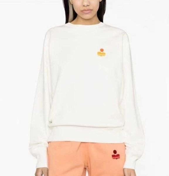 

isabel marant designer sweatshirt fashion new letter small flocking pullover sweatshirt women loose long-sleeved sweater, Black