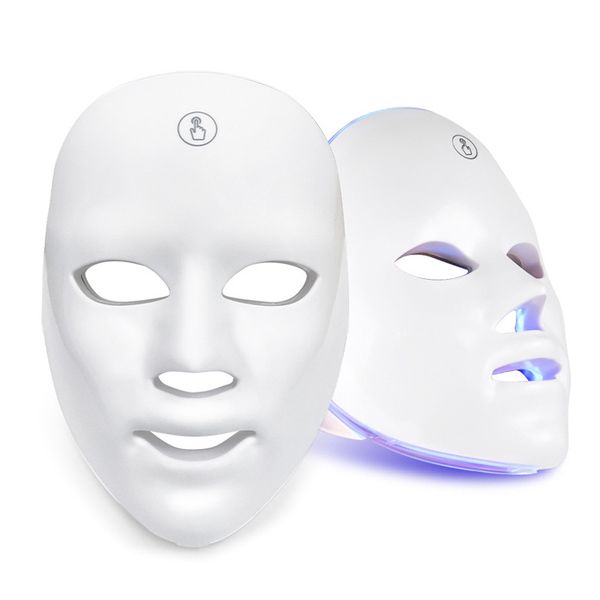 

led touch screen skin rejuvenation mask whitening anti-aging usb charging beauty machine 7 colors facial led light therapy face mask