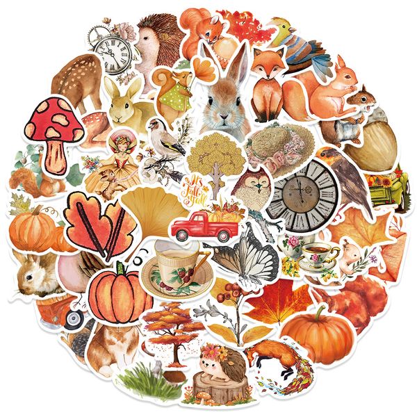 

50pcs autumn forest graffiti stickers for skateboard car baby helmet pencil case diary phone lapplanner decor book album kids toys guitar di