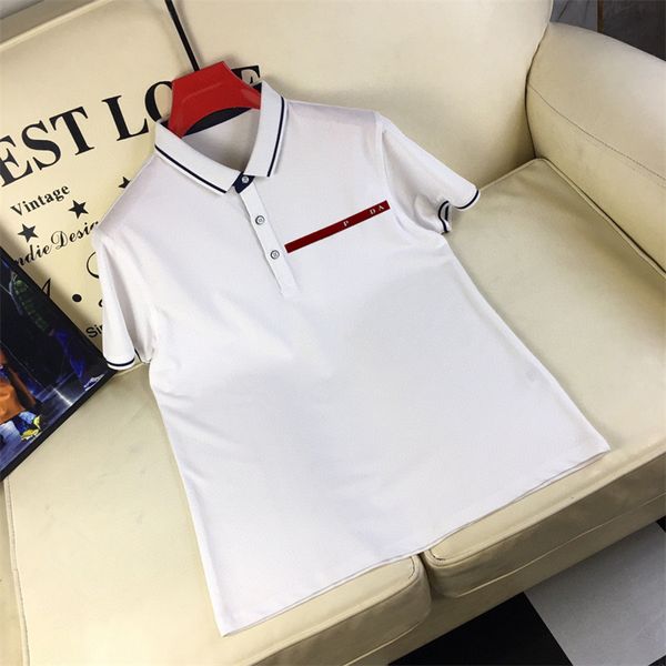 

men and women designer polo shirt men's casual business fashion letter printed t-shirt high street men's polo shirt quality wholes, White;black