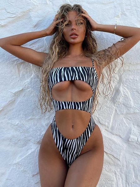 

women's swimwear 2022 new one piece swimsuit female swimwear women print floral zebra bathing suit summer beachwear swimming suit monok, White;black