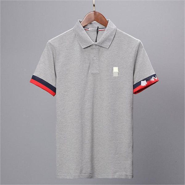 

designer mens basic business polos t shirt fashion france monclair brand men's t-shirts embroidered armbands letter badges polo shirt, White;black