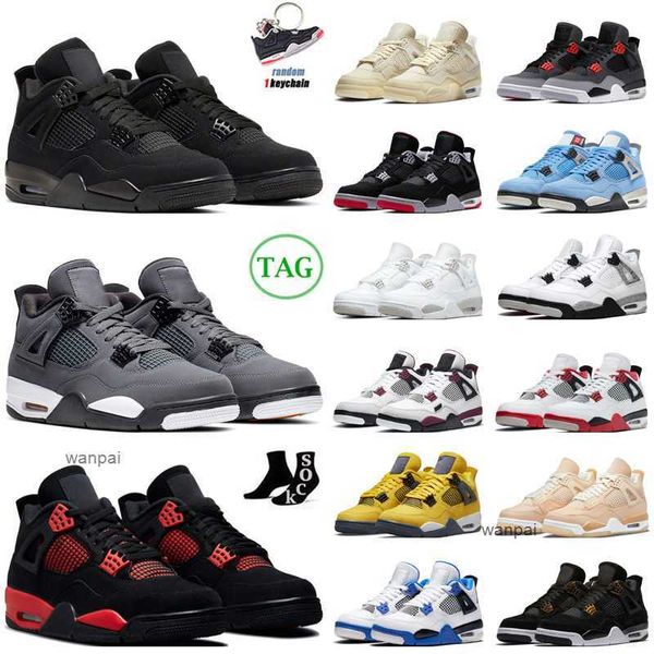 

4 4s basketball shoes men women jumpman 4 red thunder infrared black cat bred university blue sail neon royalty mens trainers sport sneakers