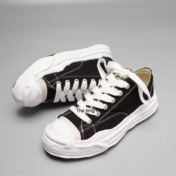 

premium thick bottom sneakers flats shoes designers shoe canvas leather lace-up toe women luxury rubber cap mmy maison mihara yasuhiro hank