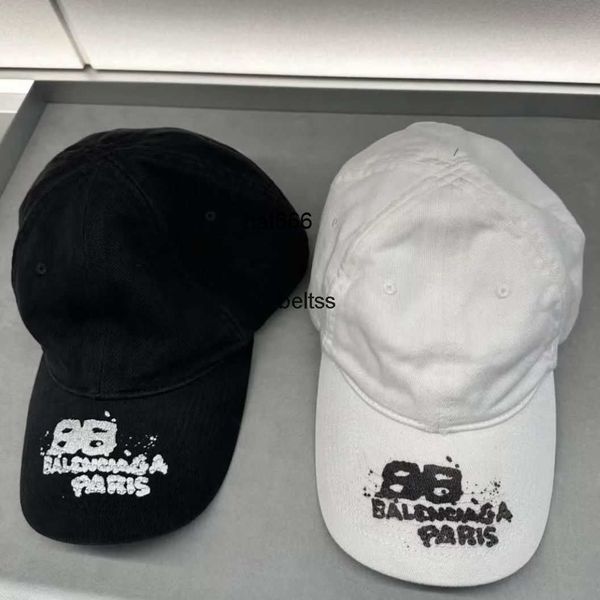 

hat double b graffiti baseball cap new balencigas fashion versatile simple letter cap sunshade, Blue;gray