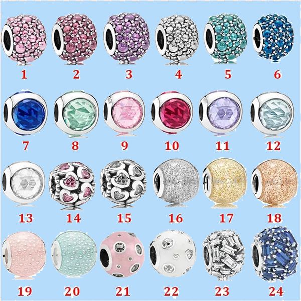 

925 silver beads charms fit pandora charm bubble style love heart string pendant beads love heart blue crysta, Black