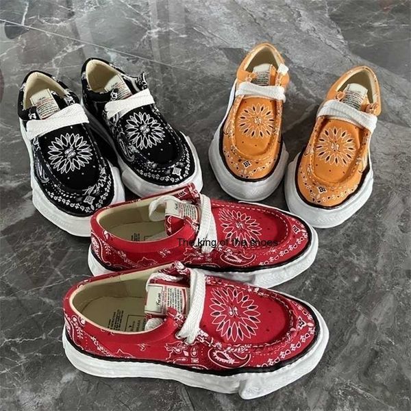 

japanese fashion brand mmy thick bottom canvas bandanna vintage board shoes low men women mens casual 220815, Black