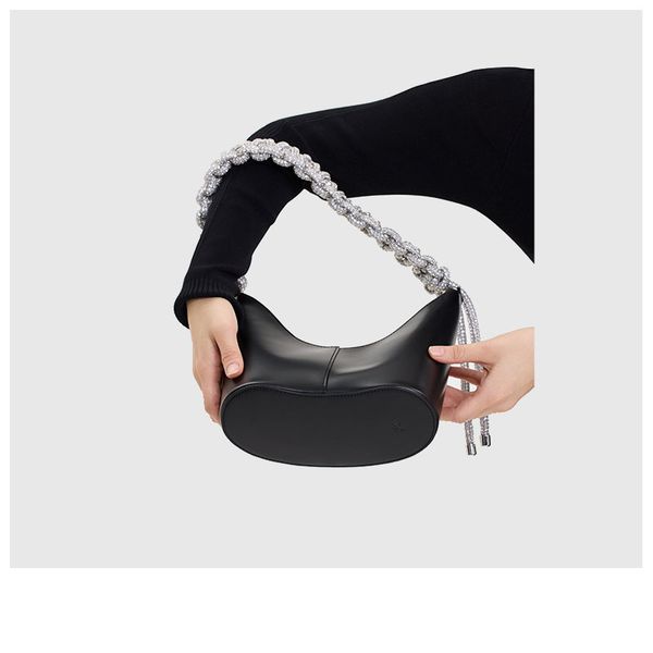 

new rhinestone tassel tote summer zipper tote shoulder woven bucket bag
