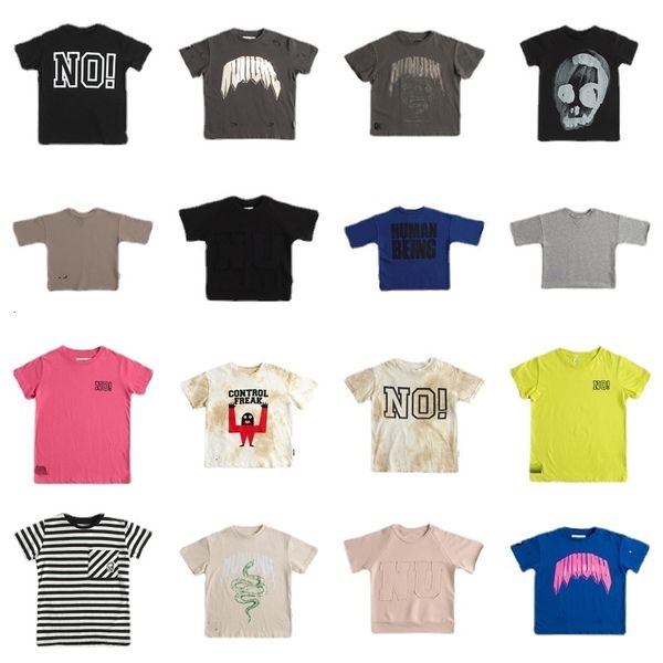 

tshirts children's 2023 summer casual breathable sweatabsorbing cotton short sleeve boy girl printed pattern 230506, Blue