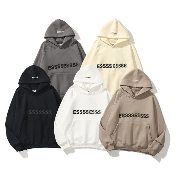 

men's fashion luxury sweatshirts esss entials tracksuits hoodies letter men women sportswear pant suit hooded sweater casual pullover, Black