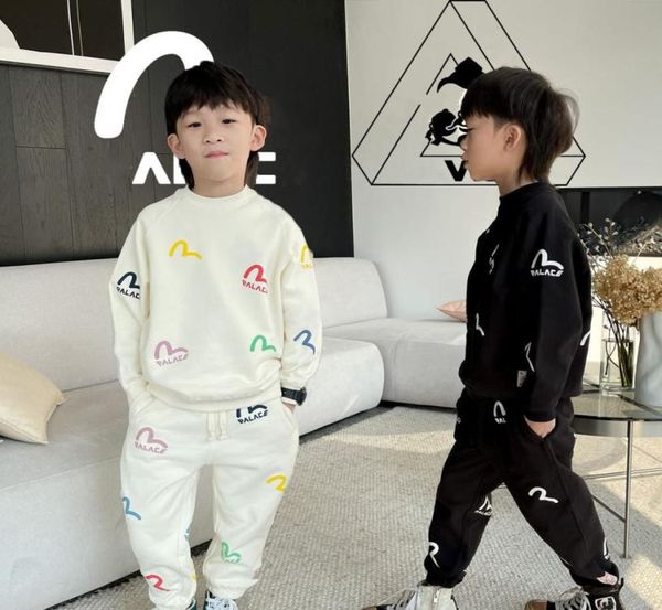 

kids boys girls cotton sets spring autumn letters baby boy hoodie pants sportsuit children039s clothes 3301935, White