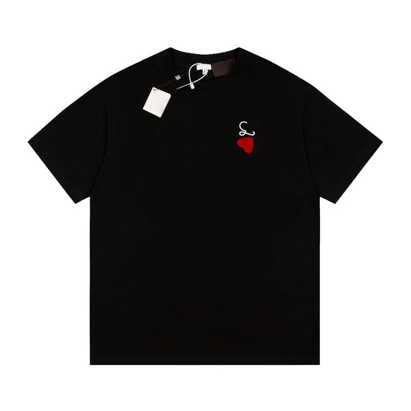 

23ss new woman men's t-shirts high end valentine's day limited classic printed short sleeve vacation summer fashion breathable str, White;black