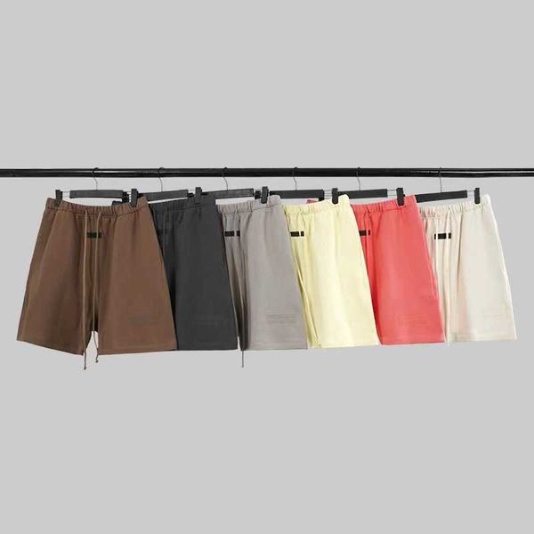 

9d5w 2023 men's and women's new shorts fashion high street brand ess double line flocked letters 7emf, White;black