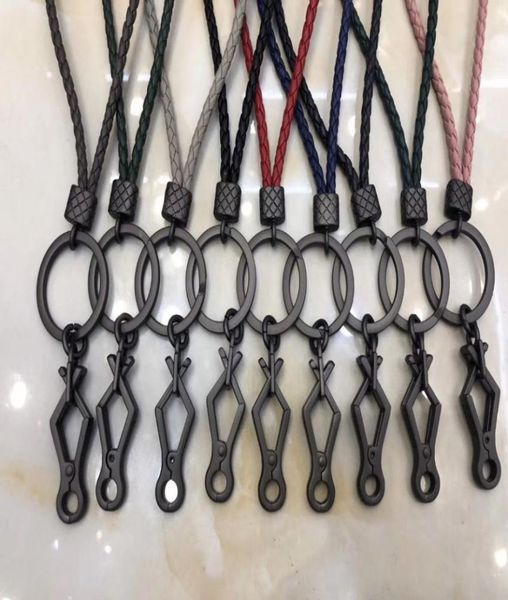 

new arrival handwoven genuine leather key holder key chain fashion gift many colors kniting leather key case oem are w1843774, Black