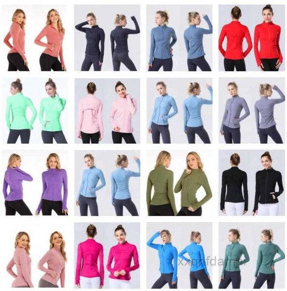 

lulus 2022 yogas jacket women yoga outfits define workout sport coat fitness jackets quick dry activewear solid zip up sweatshirt wear sell, Black;brown