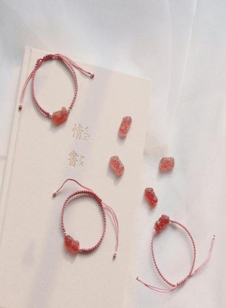 

sjlo3 natural rose crystal pixiu bracelet handmade quarzt brave troops stone beaded bangle bracelets diy dropship7994120, Black