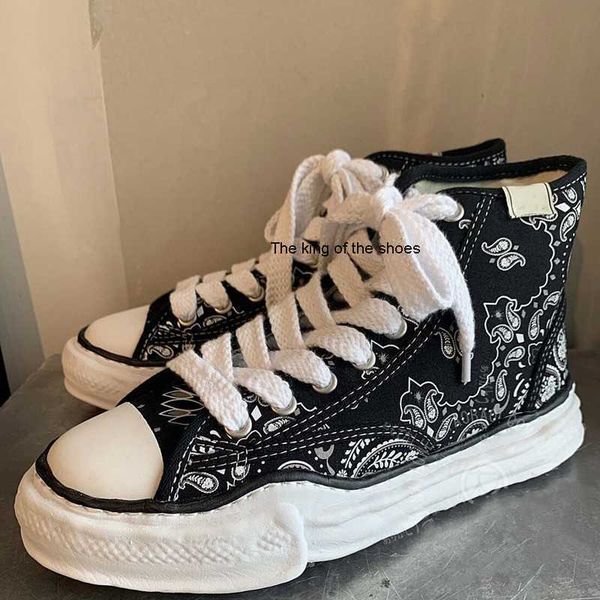 

co branded mmy dissolving maison mihara yasuhiro cashew flower thick soled men's board shoes women's high rise low black deformati