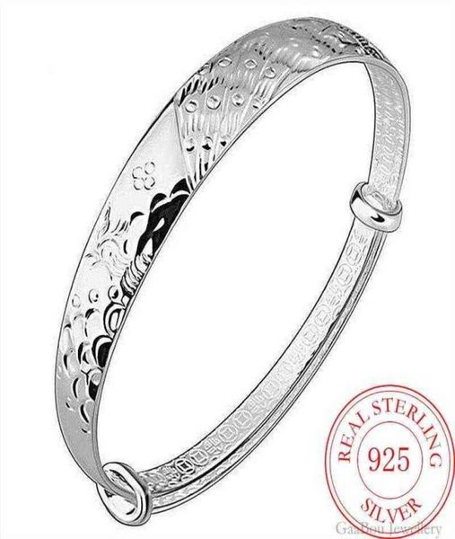 

fashion 925 sterling silver woman animal cuff bracelet peacock adjustable charm bangle girls wedding jewelry gifts2076276, Black