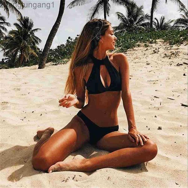

designer fashion black cut-out bikini new collection swimsuit split swimsuit woman bikini t shirt, White;black