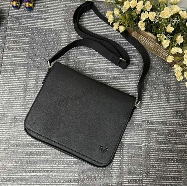 

district pm bag messenger flap bags for men business briefcase flap canvas handbag silver color metallic pieces trim shoulderbag embossing m