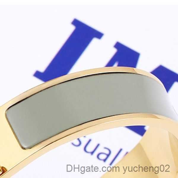 

rainbow enamel gold buckle bangle bracelets 12mm woman cuff fashion designer bracelet jewelry for man women good gift with orange boxx m4, Black