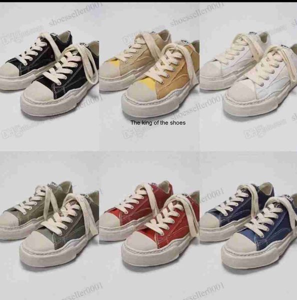 

og maison mihara yasuhiro low mmy canvas shoes men women rubber sole nigel cabourn trainers toe cap designer sports sneakers 36-45 x0t5#, Black