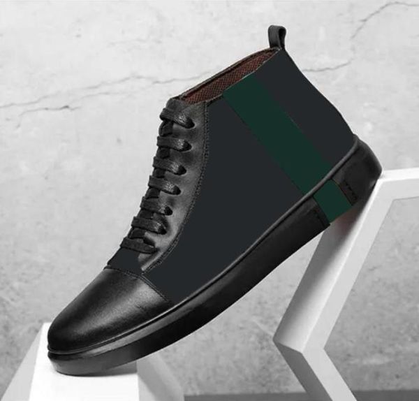 

laceup highsneakers men shoes clip velvet round toe pu leather casual outdoor comfortable classic fashion hm45326819592, Black